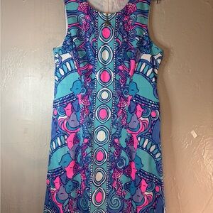 Lilly Pulitzer startfish Sleeveless Women’s Dress in Turquoise & Pink Size 4